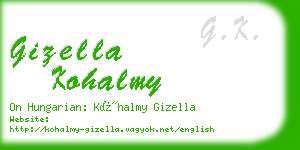 gizella kohalmy business card